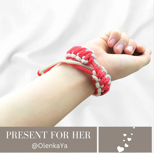 Handmade Red and White Bracelet – Lightweight and Stylish