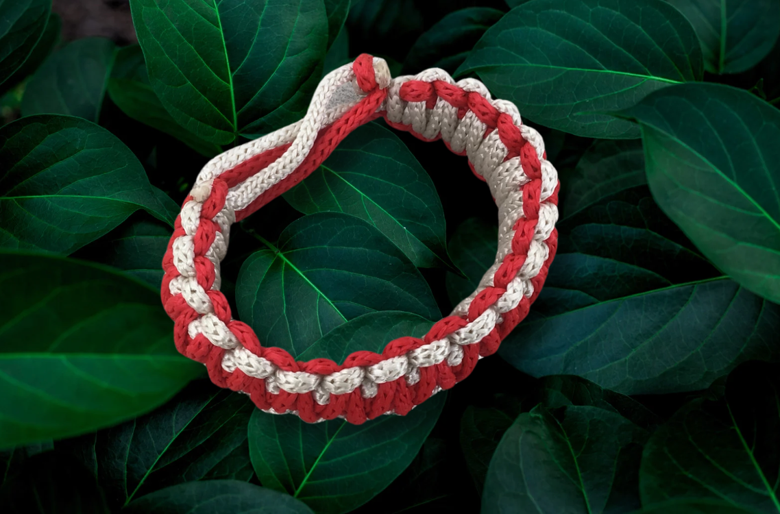 Handmade Red and White Bracelet – Lightweight and Stylish