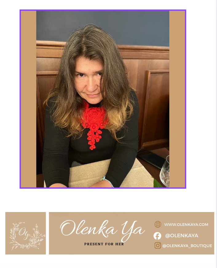 Red Crochet Floral Unique Necklace – One of a Kind Handmade Fiber Jewelry