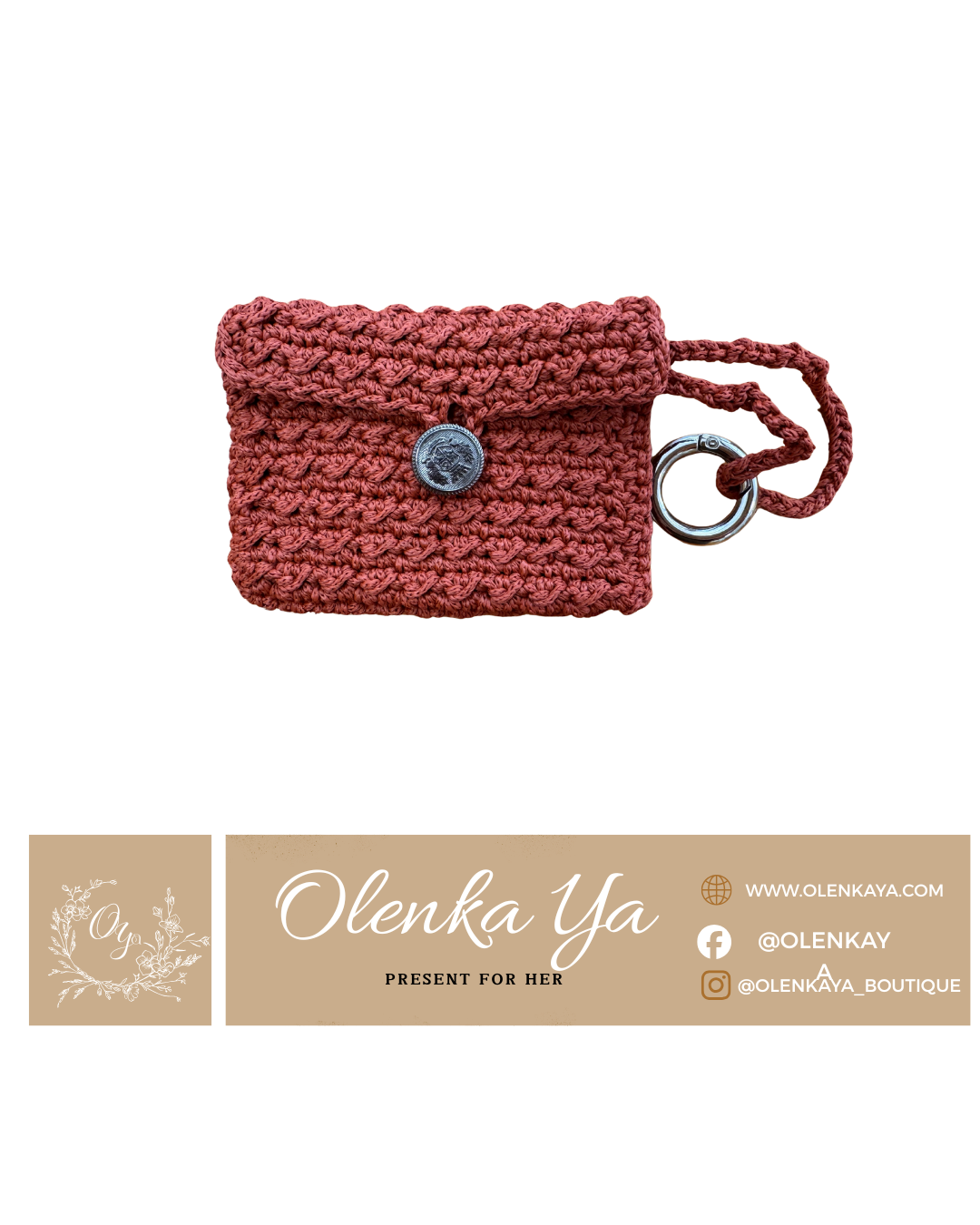 Handmade Crochet Mini Wallet & Key Holder — Man’s World (Limited Edition)