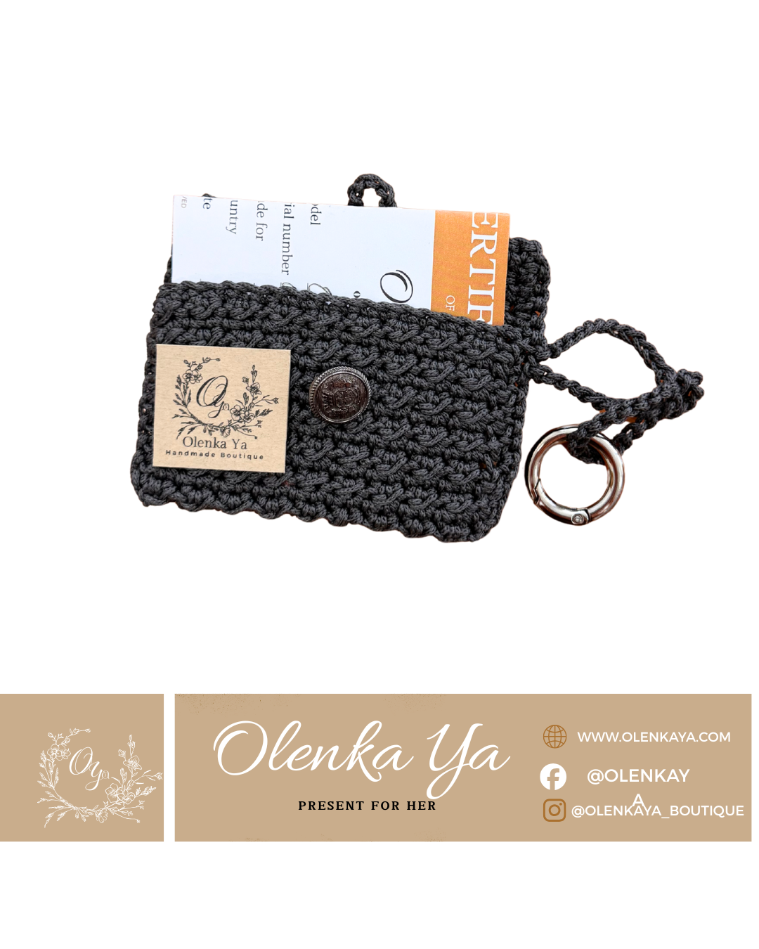 Handmade Crochet Mini Wallet & Key Holder — Man’s World (Limited Edition)