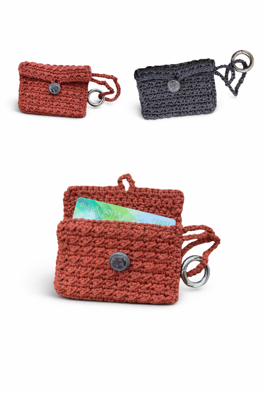 Handmade Crochet Mini Wallet & Key Holder — Man’s World (Limited Edition)