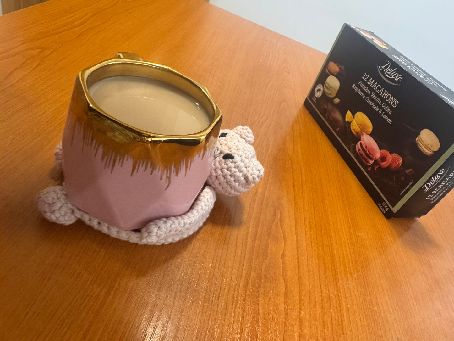 Amigurumi Bear Mug Coaster – Handmade Crochet Cup Pad