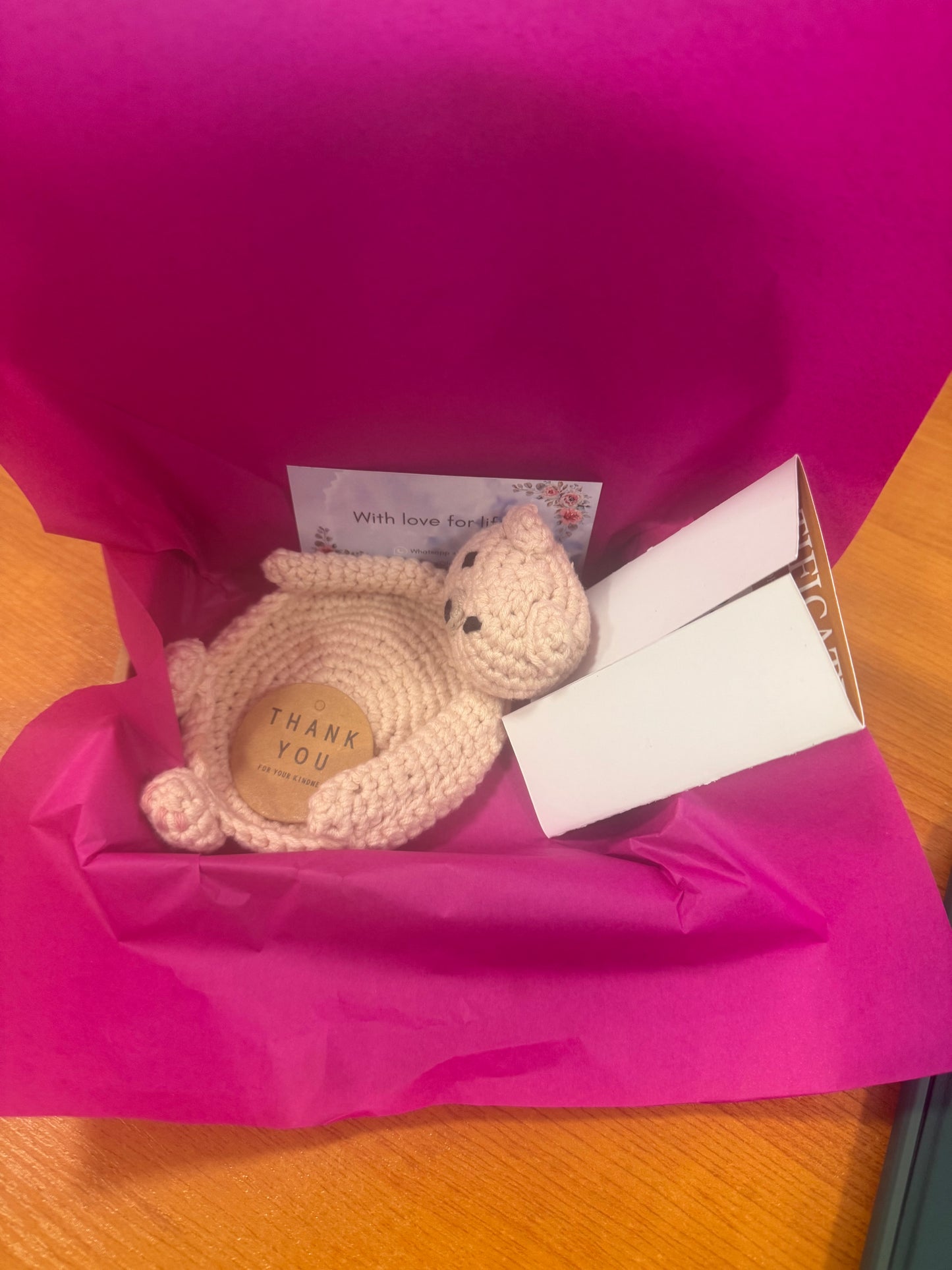 Amigurumi Bear Mug Coaster – Handmade Crochet Cup Pad