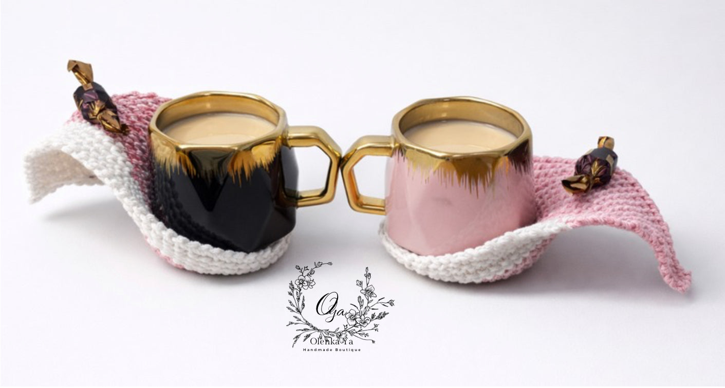 Handmade Crochet Coaster Set (2 pcs) – One of a Kind Home Decor