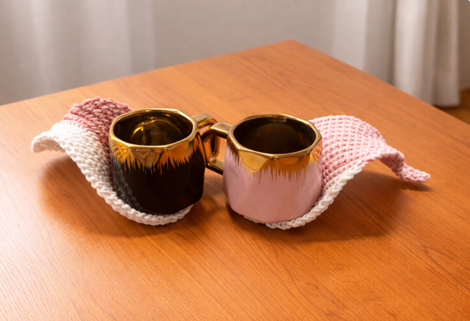 Handmade Crochet Coaster Set (2 pcs) – One of a Kind Home Decor